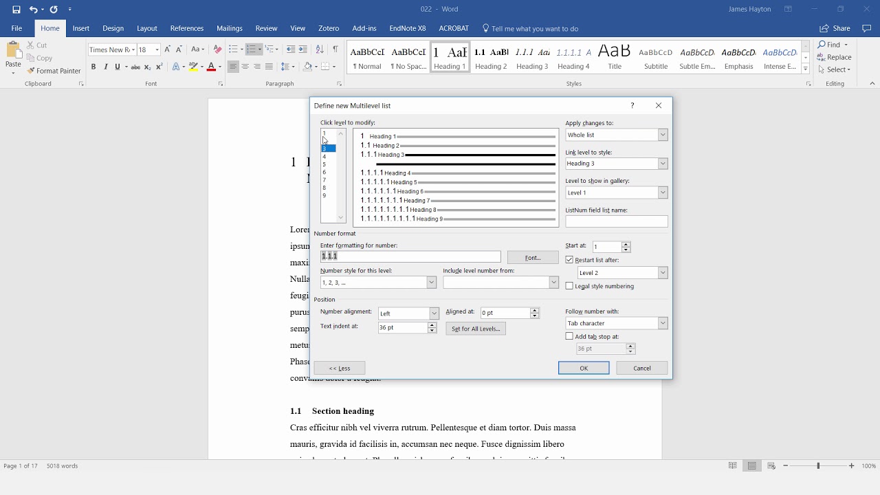 Auto-Number Thesis Chapters & Sections in Word 📄