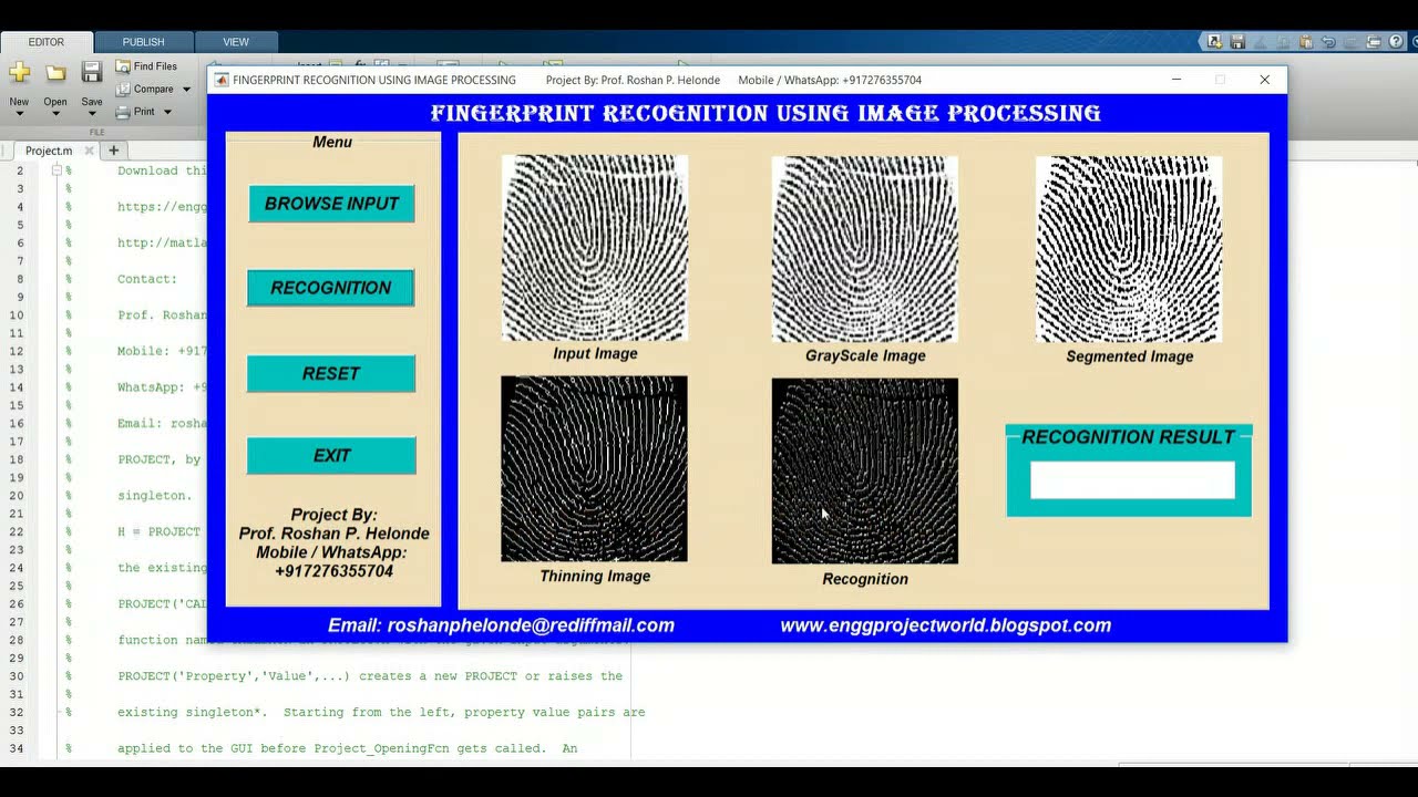 Fingerprint Recognition Using Image Processing | Matlab Project With Source Code Final Year Project