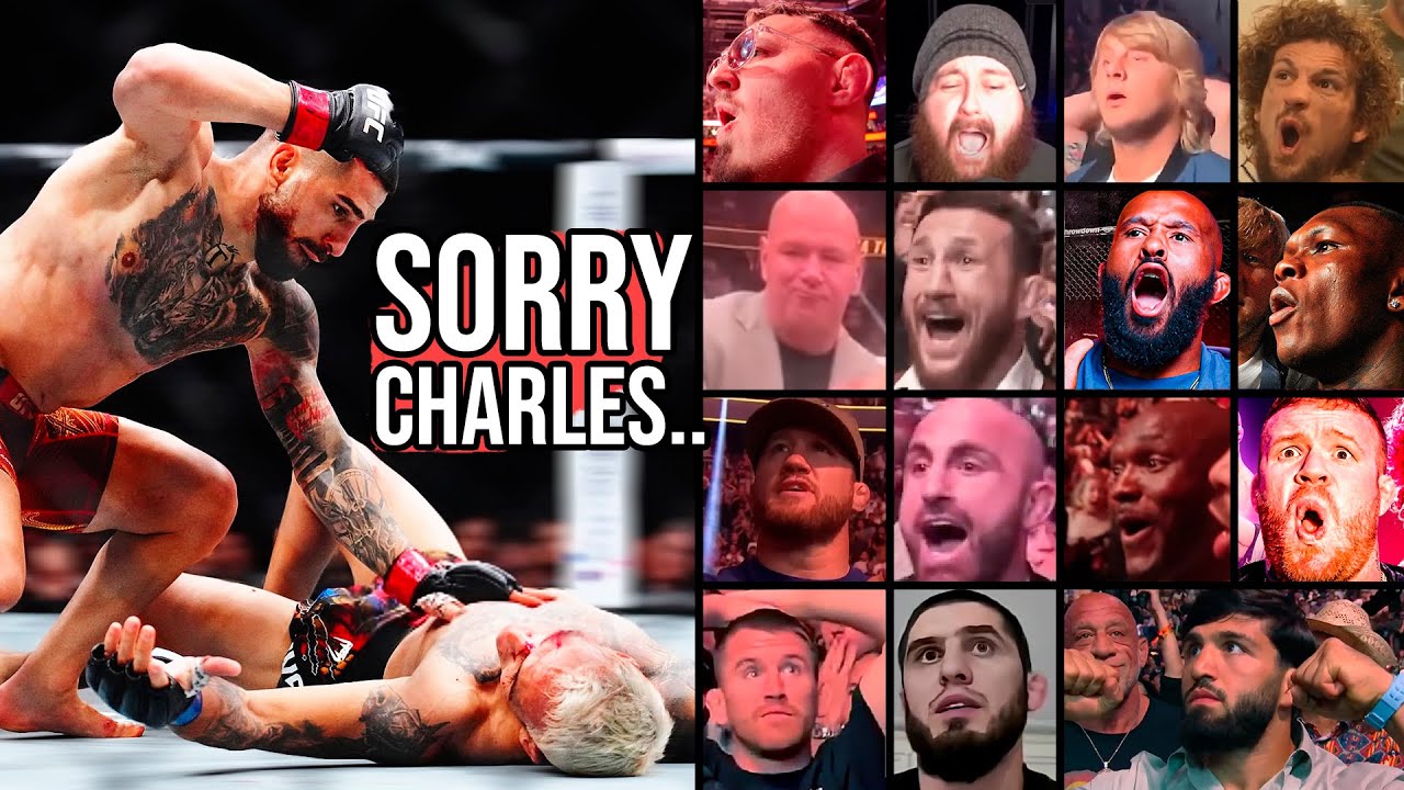 ALL REACTIONS TO ILIA TOPURIA KO OF CHARLES OLIVEIRA IN 1ST ROUND AT UFC 317