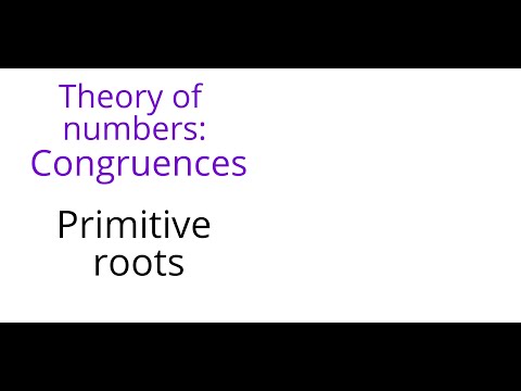Theory of numbers: Congruences: Primitive roots