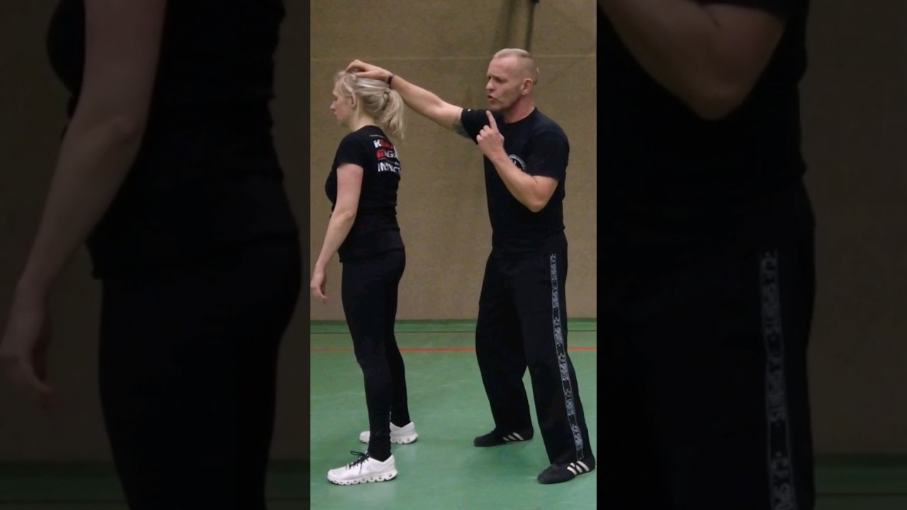 Woman Self-Defense Against Hair Grab - SAMI-X Krav Maga Techniques #yt_shorts