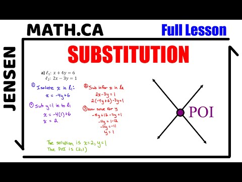 Solving Linear Systems Using SUBSTITUTION | Math10 | jensenmath.ca