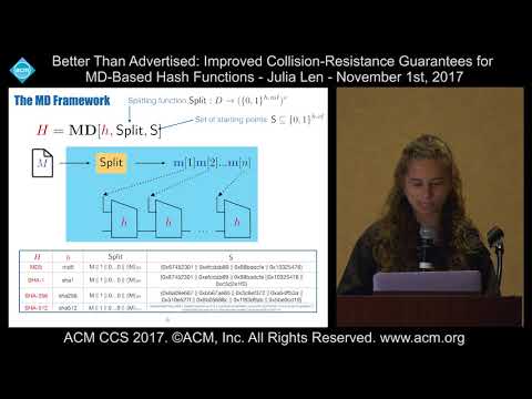 ACM CCS 2017 - Improved Collision-Resistance Guarantees for MD-Based [...] - Julia Len