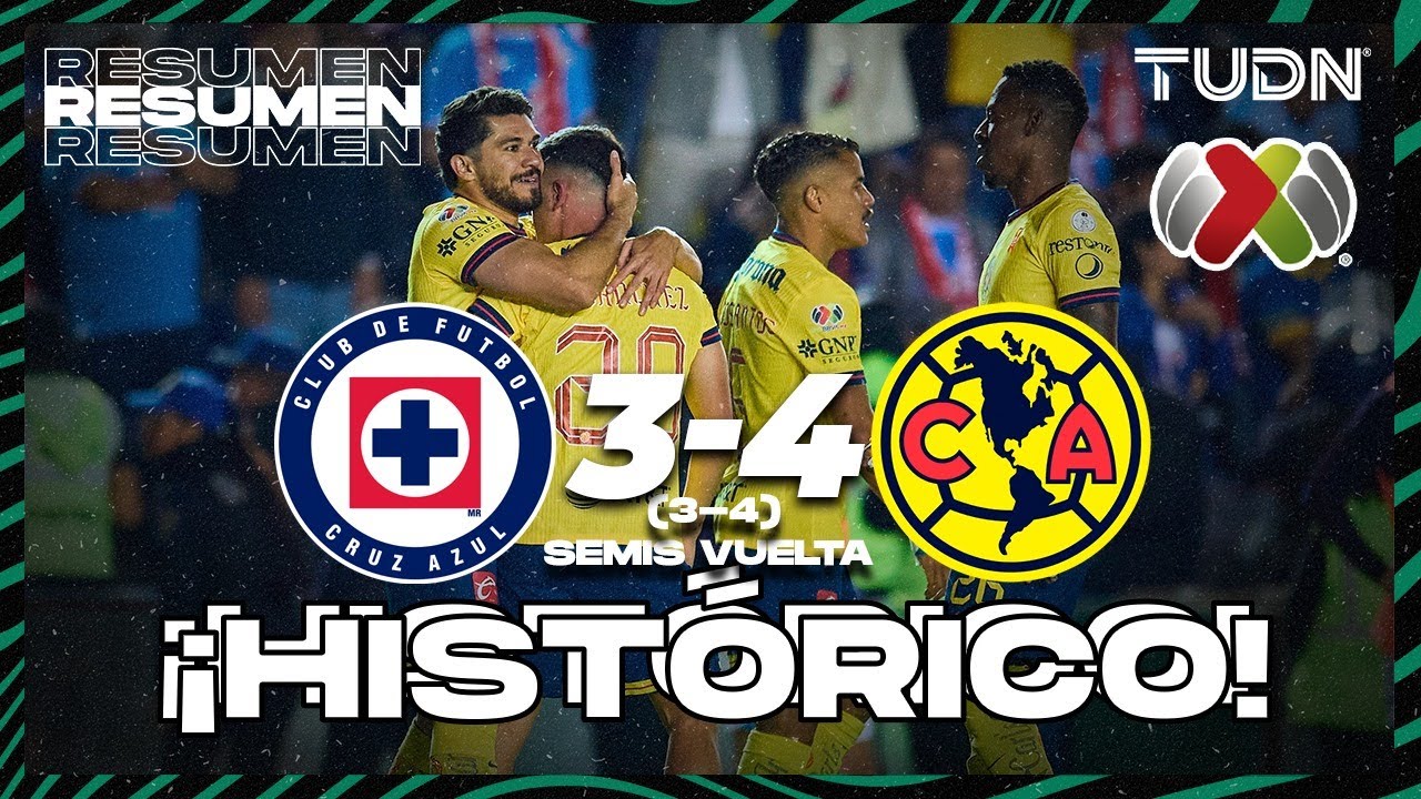 Resumen y goles | Cruz Azul 3-4 América | Liga Mx -AP2024 - Semifinal - IDA | TUDN