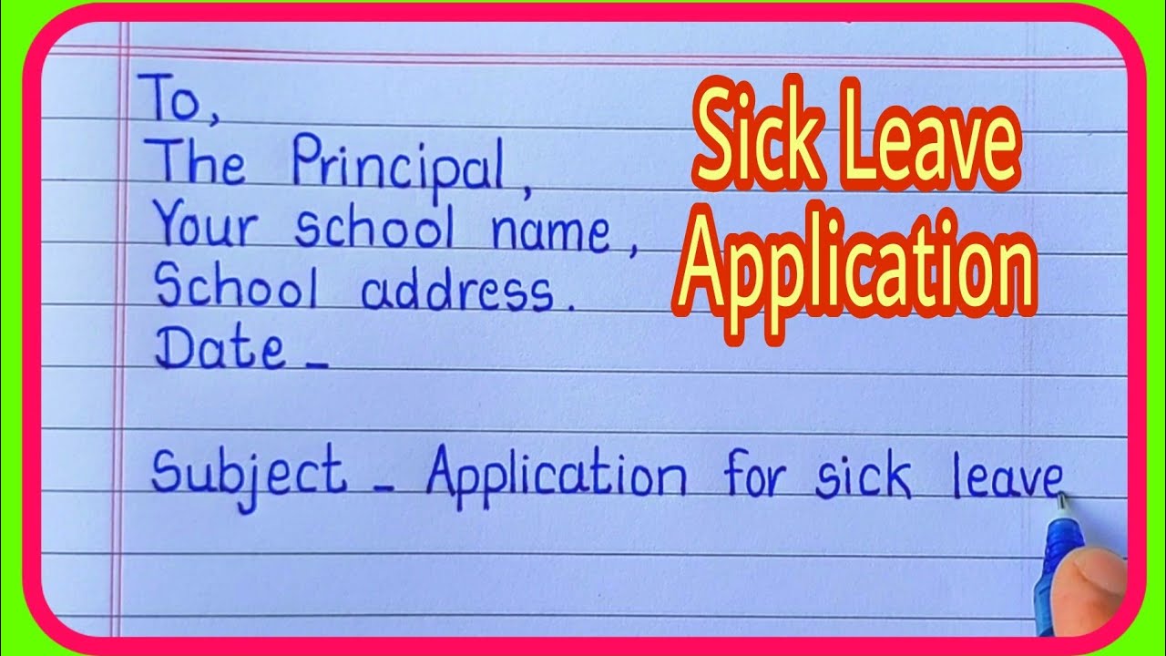Sample Sick Leave Application to the Principal