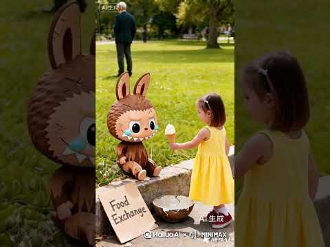 Poor Labubu just wanted to exchange some food #kindness #hearttouching #heartwarming #story #shorts