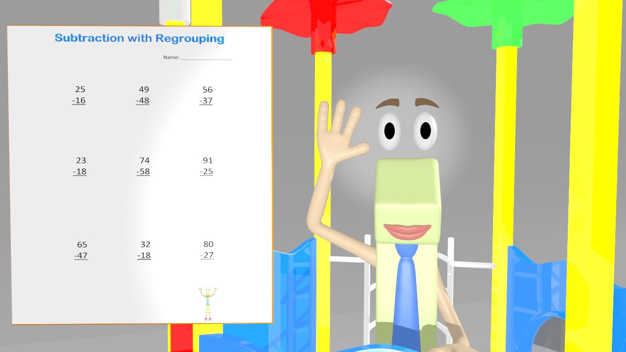 Fun 2nd Grade Subtraction with Regrouping Worksheet & Math Game 🎮