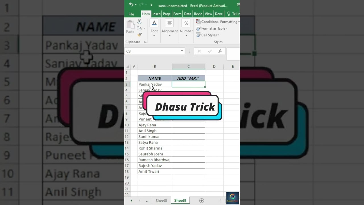 Easily Add 'Mr.' in Excel – Quick & Simple Guide! ✨