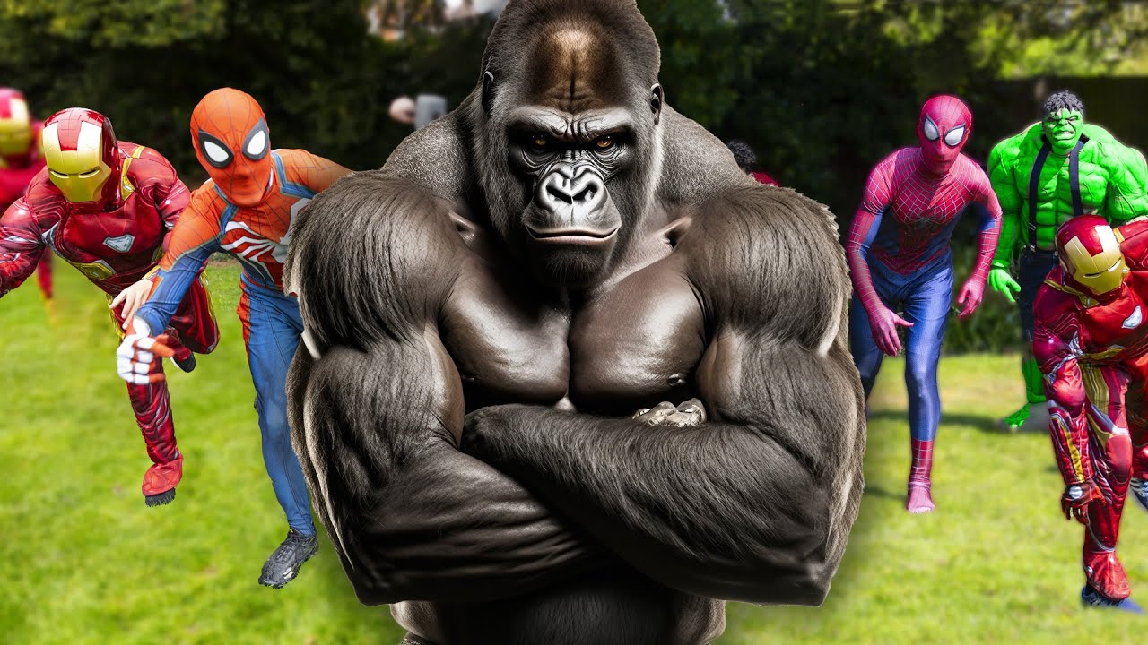 Gorilla VS 100 Superheroes!