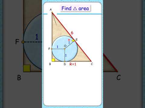 144) Find area of triangle #maths #olympiad #geometry #circle