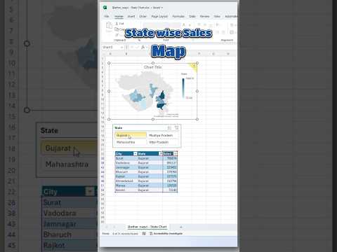 Excel Map Chart Trick You Didnāt Know! š” | State-wise Sales