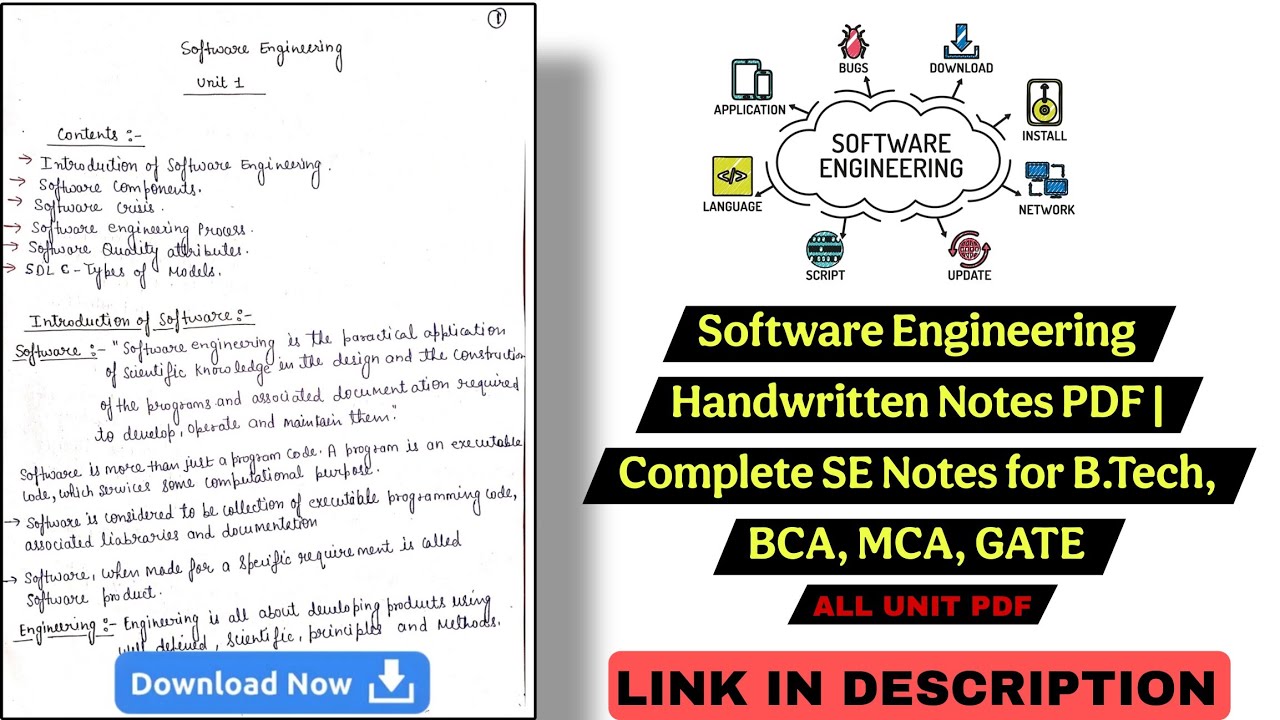 Software Engineering Notes PDF for B.Tech & GATE 📘