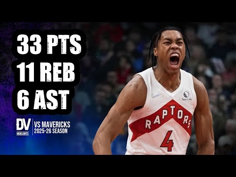 Scottie Barnes vs Mavericks 33 pts 11 reb 6 ast | Oct 26, 2025 | Regular Season