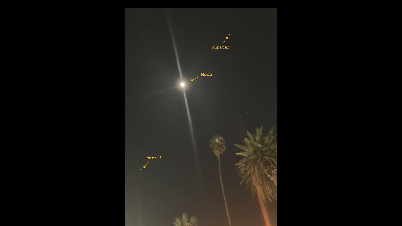 2 Mars & Jupiter Visible in the Night Sky 🌌