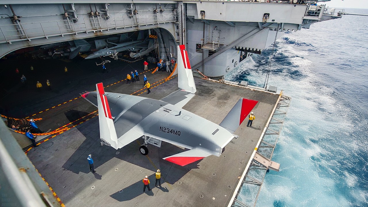 US Navy Deploys Advanced MQ-25 Drone from Carrier