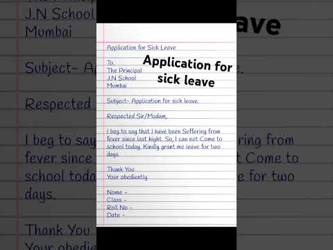 Application for sick leave #application #learning #leave #school