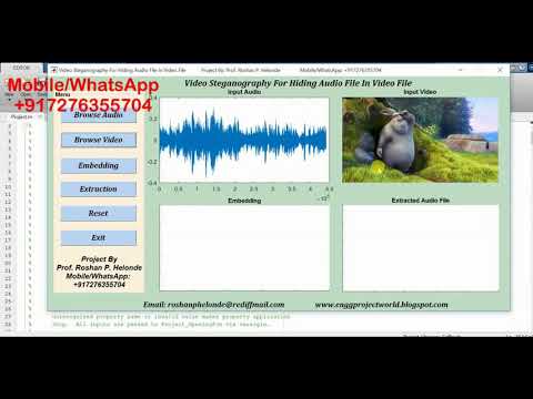 Matlab Code for Video Steganography Hiding Secret Audio In Cover Video Full Source Code