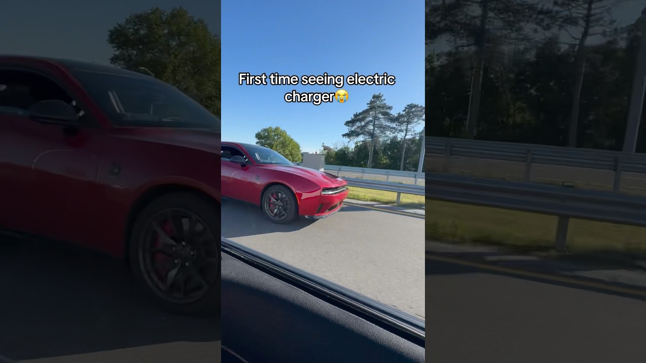 What are your thoughts on the electric charger🤔#fyp #cars #charger #hellcat #youtube #video