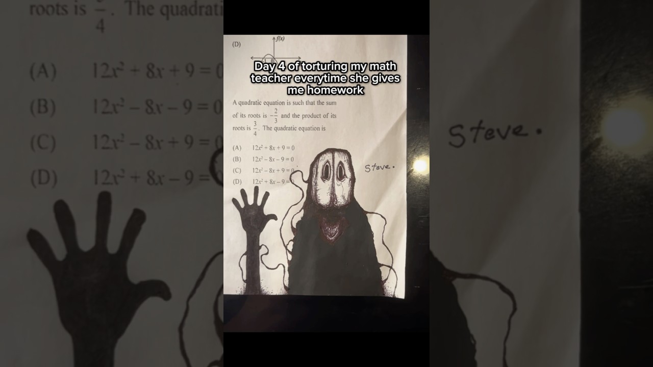 day 4 Day 4 of Pranking My Math Teacher with Homework ๐