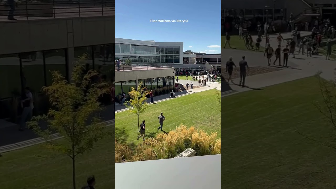 Scene as Charlie Kirk shot at Utah Valley University