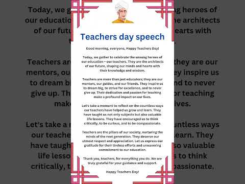 Teachers day speech | 10 lines on teachers day #teachersday2024 #teachersday_whatsapp_status #viral