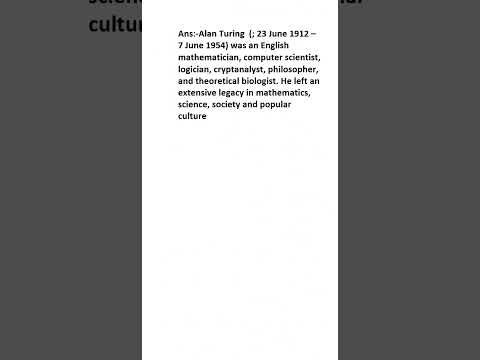 What is Legacy of Alan Turing?