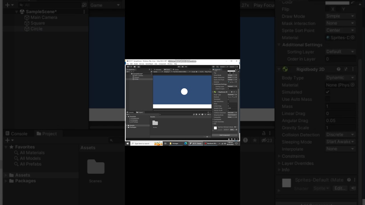 Create a Bouncing Ball in Unity 2D 🏀