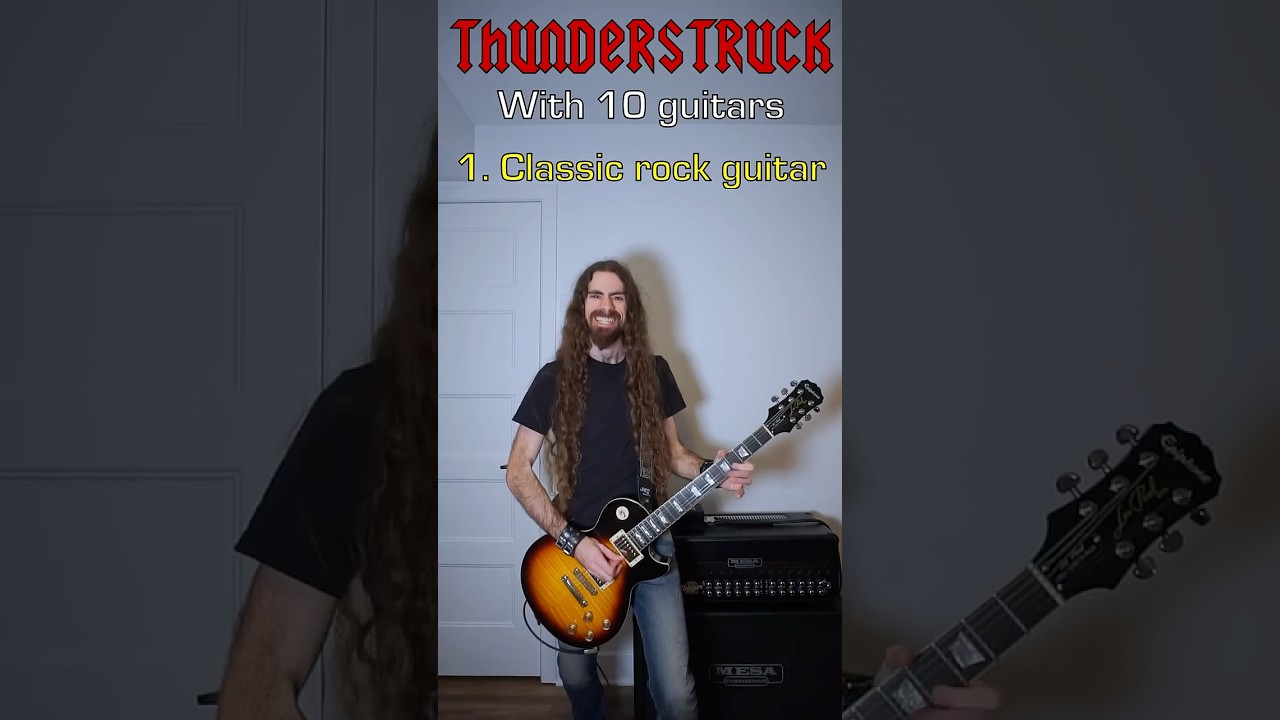 Thunderstruck with 10 Unique Guitars 🎸