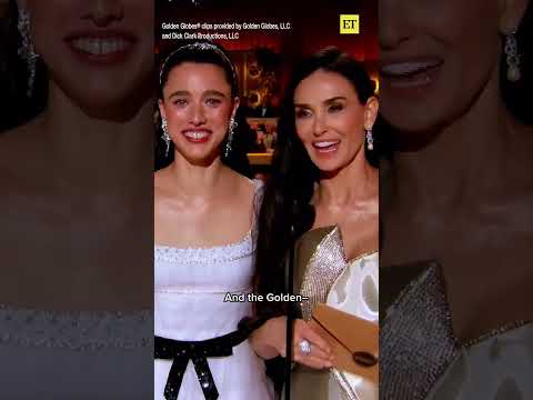 Margaret Qualley and Demi Moore Channel 'The Substance' at the #GoldenGlobes #shorts