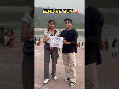 Girl vs boy free hug 🫂#socialexperiment #viral #huge