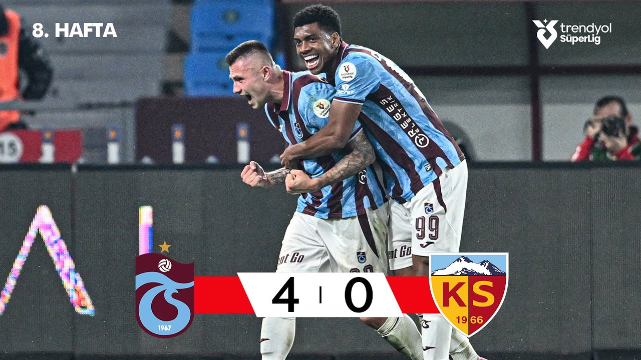 Trabzonspor Farklı Galibiyet: 4-0 Kayserispor Özeti ⚽ | Süper Lig 2025/26