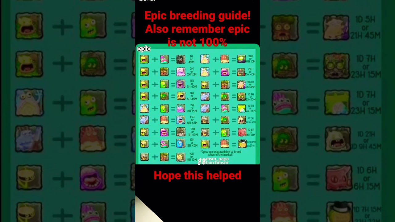 Epic Monster Breeding Guide π