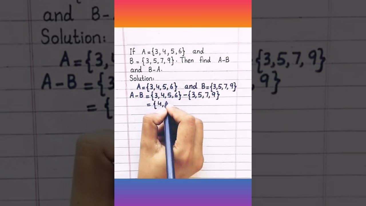 Difference of Sets | Class 10 Short Video