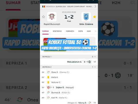 Universitatea Craiova 🔵⚪ a câștigat cu 2-1 meciul VS Rapid București 🇱🇻 #fotbal #craiova