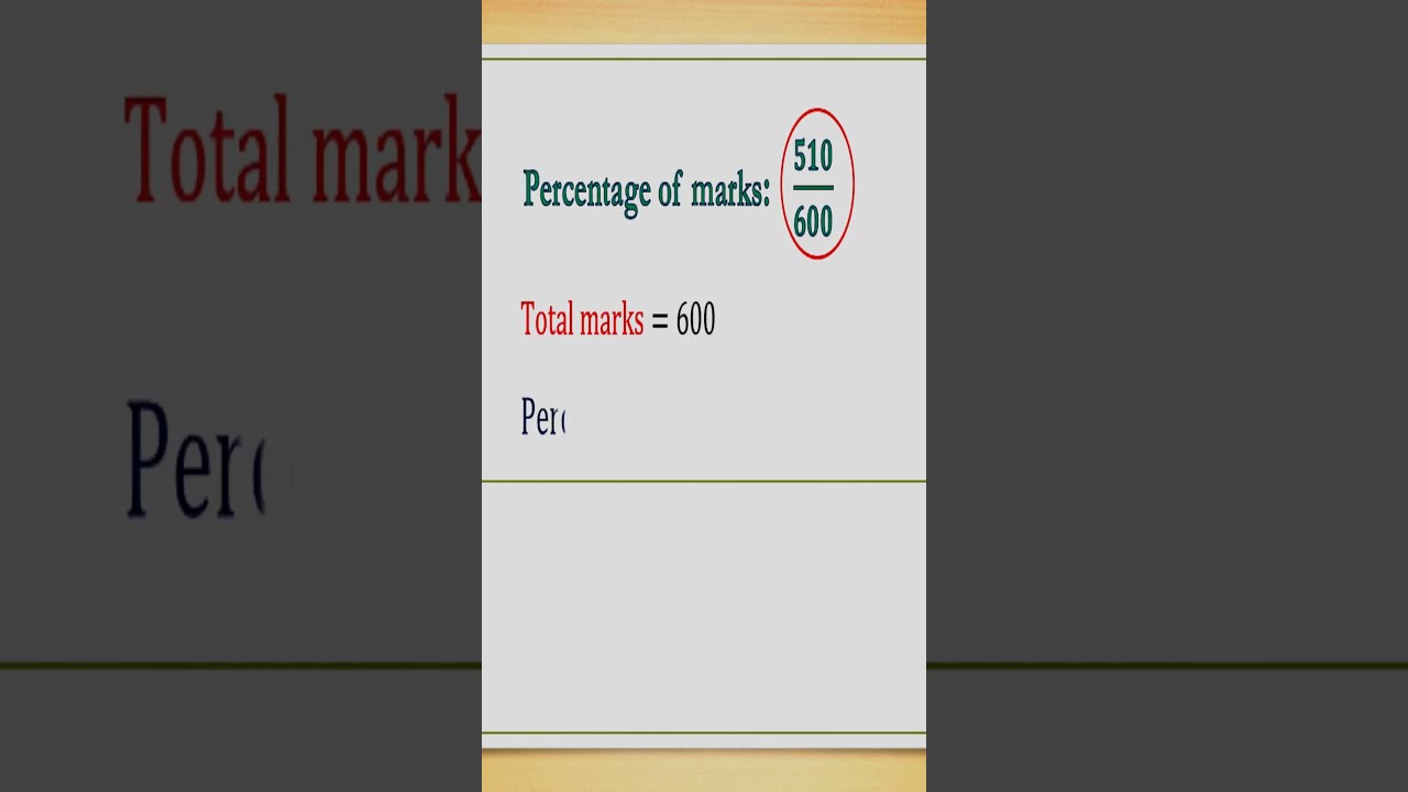 How to Calculate Percentage of Total Marks 📊