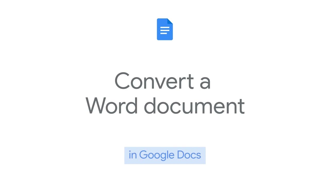 How to Convert a Word Document in Google Docs