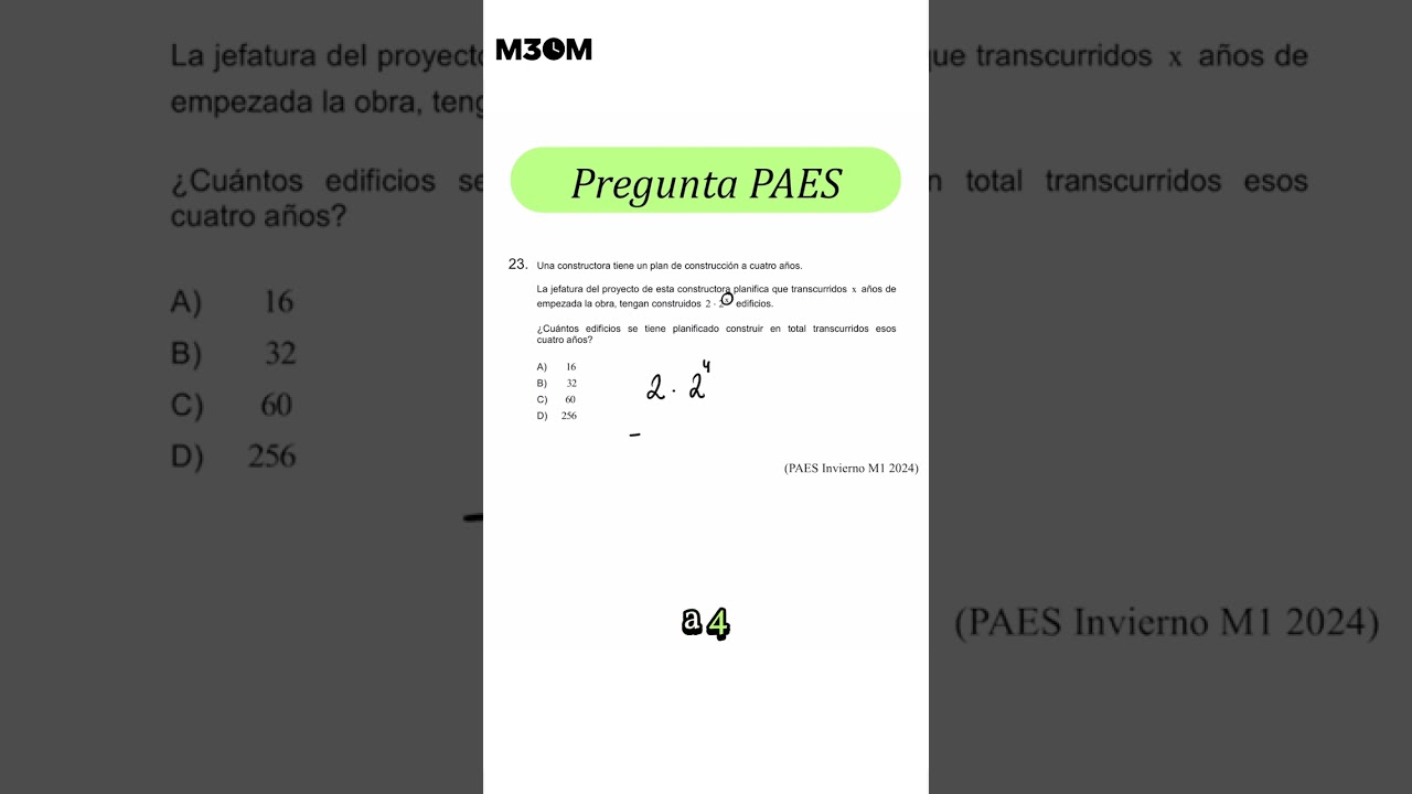 Ejercicio clave para la PAES de Matemáticas