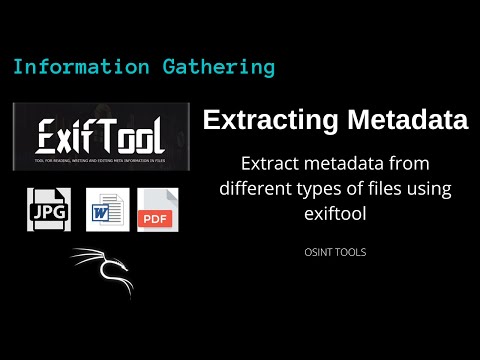 Extracting metadata from files using exiftool | Information Gathering