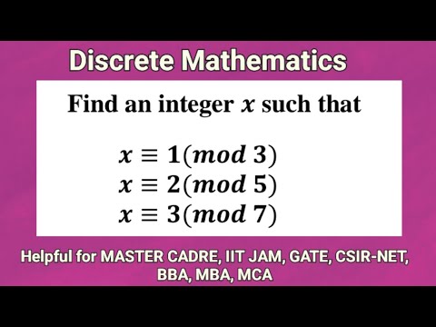 Chinese Remainder Theorem | Congruence | Cryptography| Discrete Mathematics | Number Theory | BSC