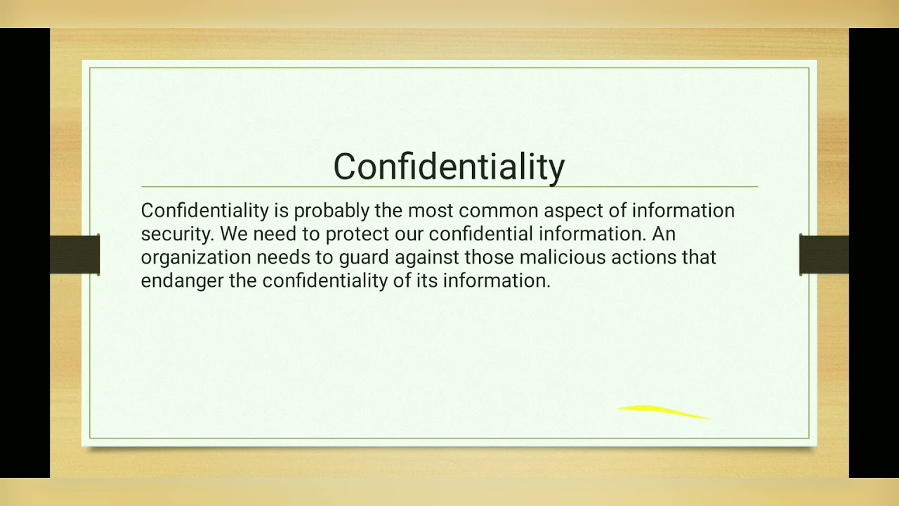 Understanding Security Goals in Info Security π