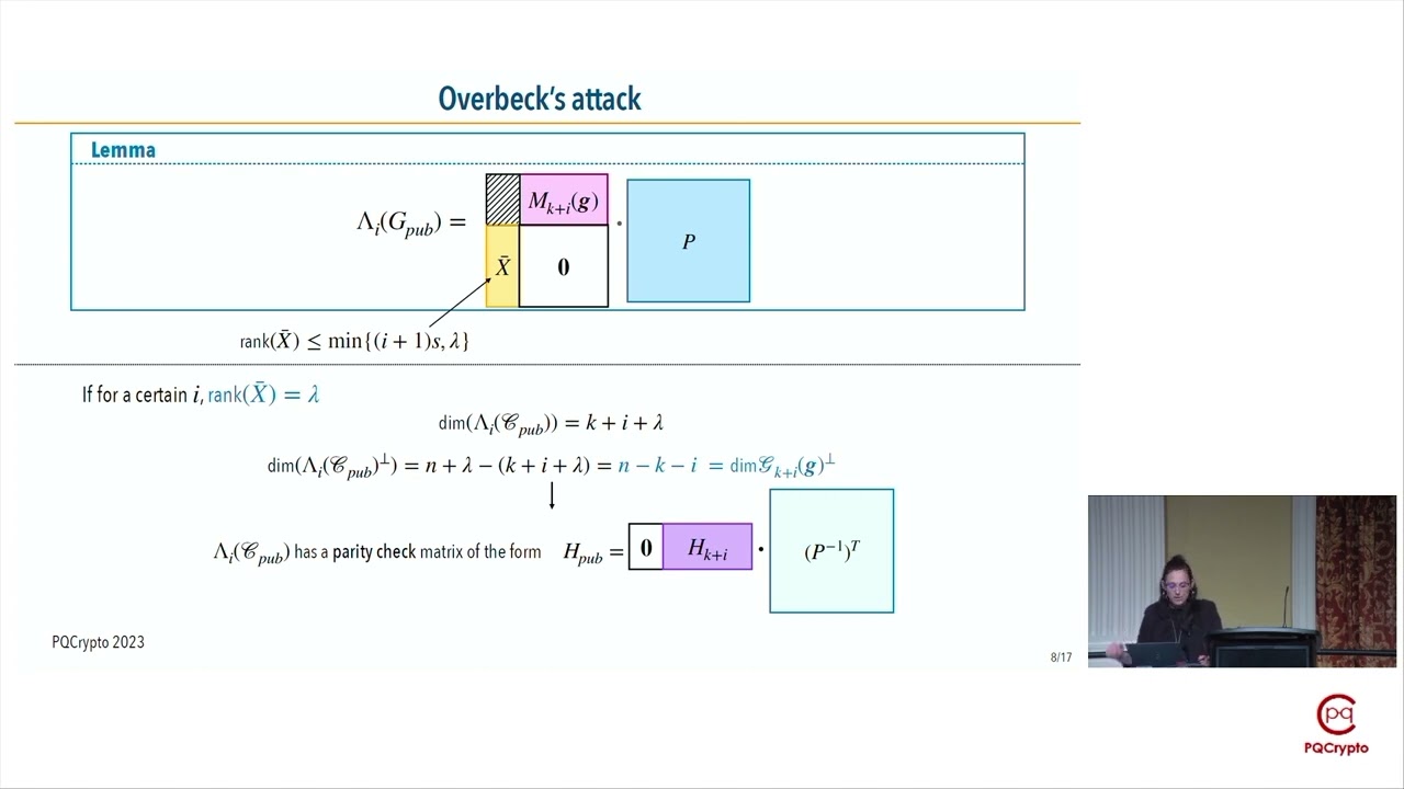 PQCrypto 2023: Breaking Twisted Gabidulin Schemes with Overbeck’s Attack 🔓