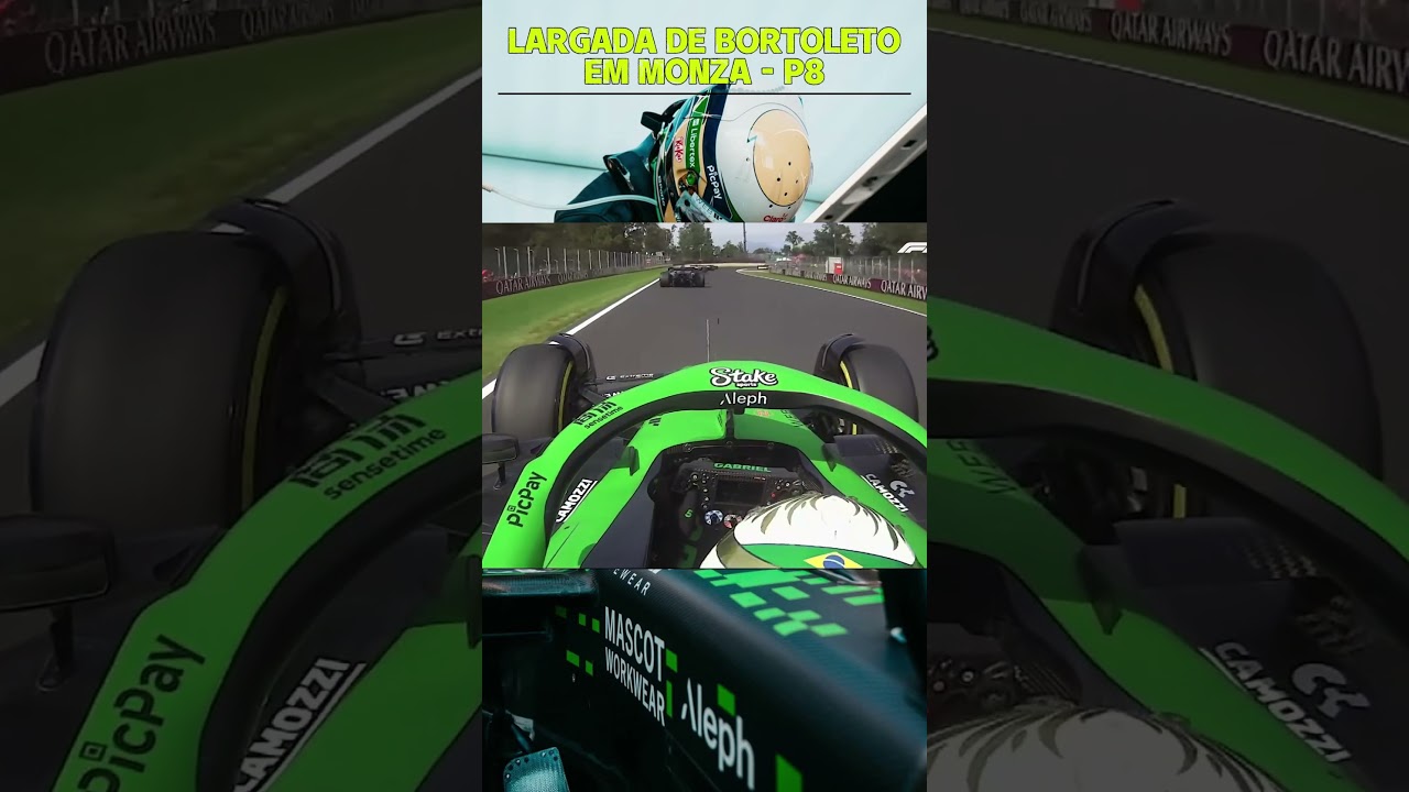 Incrível Sobrevivência na Primeira Curva de Monza! 🏎️ #Bortoleto #F1