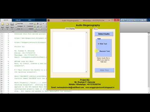 Audio Steganography Hiding Secret Text in Audio using Matlab Source Code
