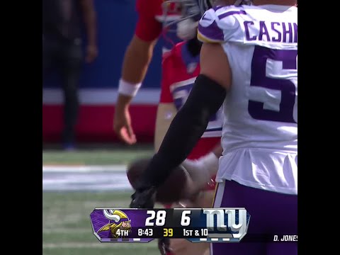 Theo Johnson catches for a 18-yard Gain vs. Minnesota Vikings