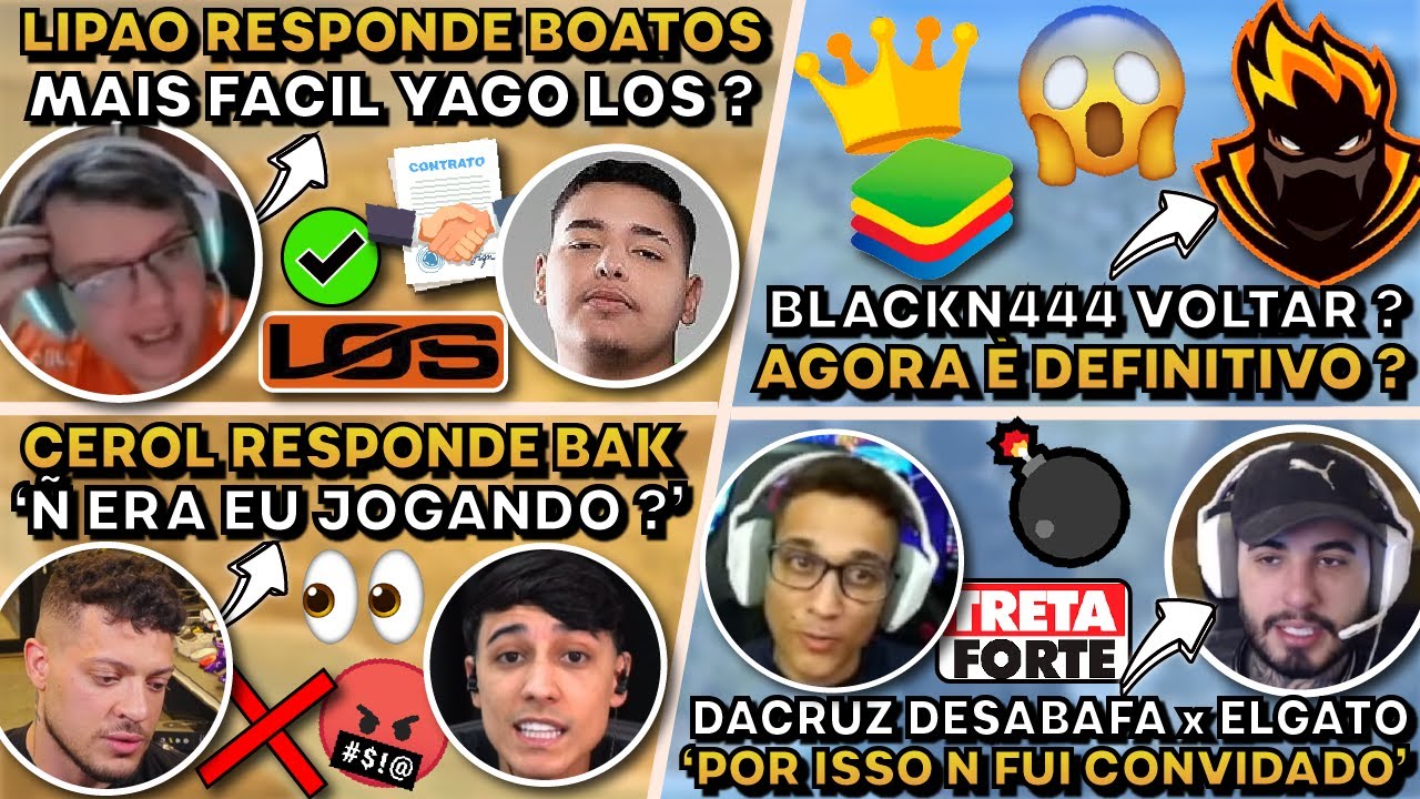 LIPAO, CEROL, BLACKN444 e DACRUZ: Novidades, Respostas e Rumores no Free Fire! 🔥