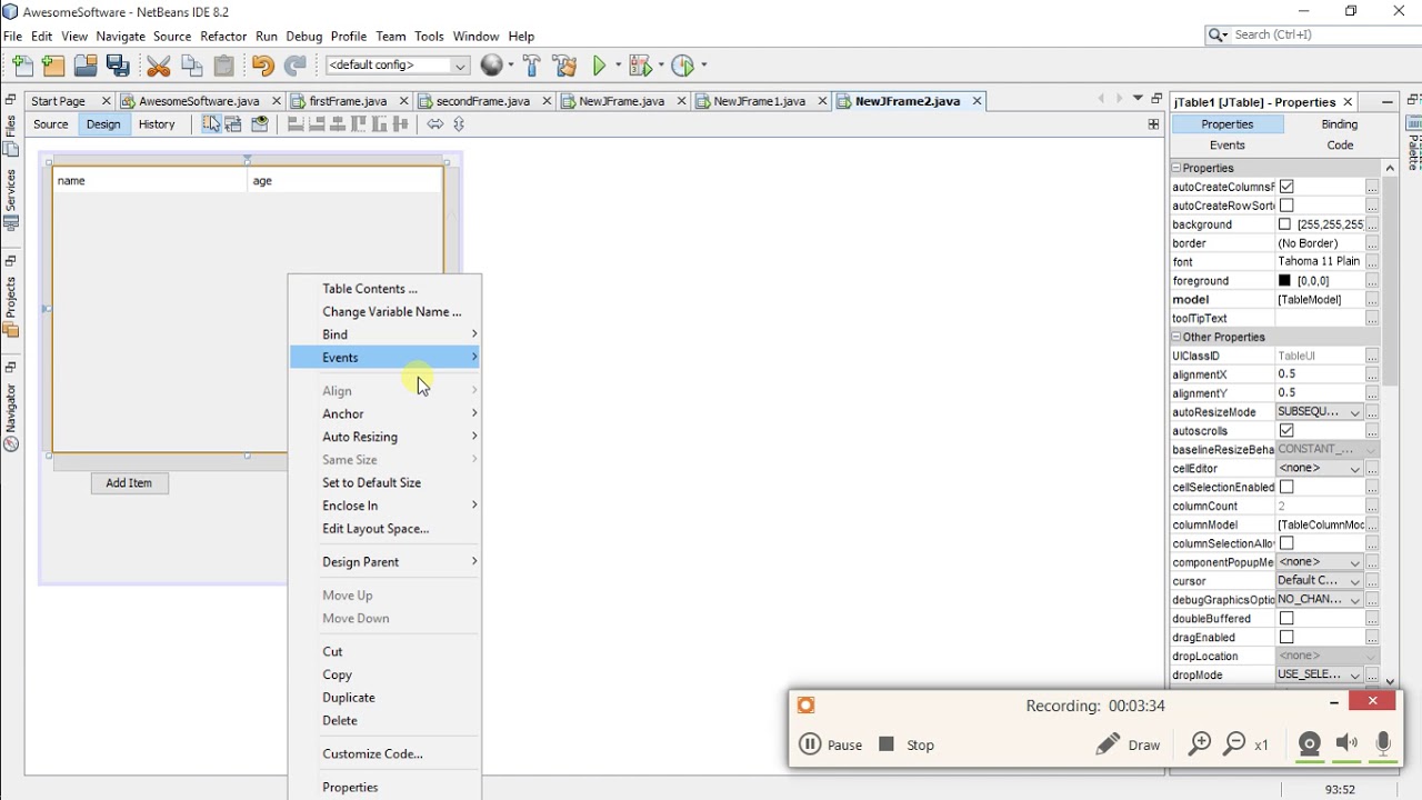 NetBeans Tutorial: Add/Remove Items in JTable
