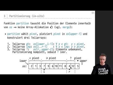 Informatik 2 — Chapter #06 — Video #033 — Quicksort: partition (Idee)