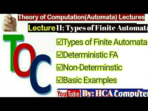 Types of Finite Automata || Deterministic Finite Automata DFA || Examples of DFA