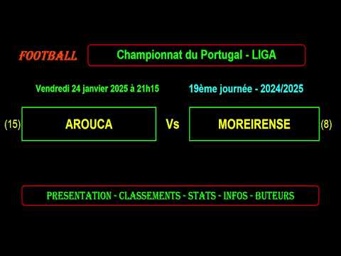 AROUCA - MOREIRENSE : 19ème journée LIGA PORTUGAL - Saison 2024/2025