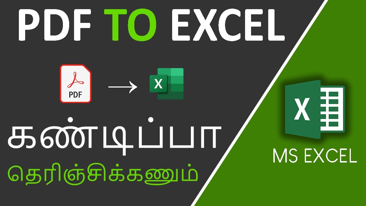 PDF to Excel Import Guide in Tamil 📄